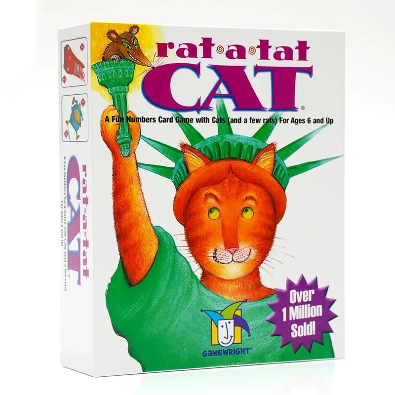 Rat a Tat Cat - Fun Numbers card Game with Cats (and a few rats) For Ages 6 and up