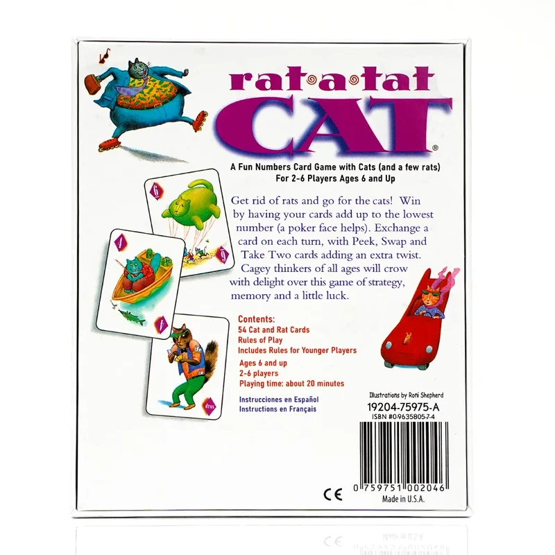 Rat a Tat Cat - Fun Numbers card Game with Cats (and a few rats) For Ages 6 and up