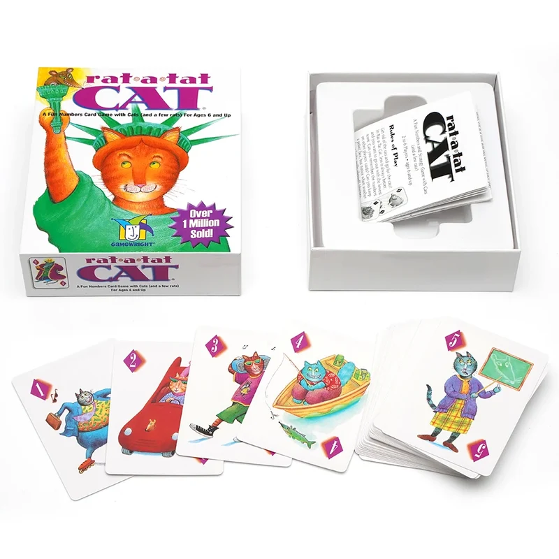 Rat a Tat Cat - Fun Numbers card Game with Cats (and a few rats) For Ages 6 and up