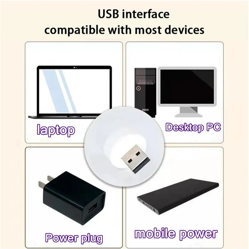 5V USB Plug Lamp Computer Mobile Power Charging Small Book Lamps LED Eye Protection Reading Light Small Night Lights 3/2/1PCS