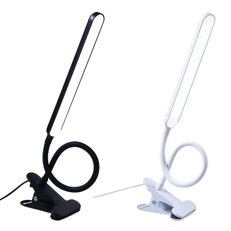 LED Adjustable Table Lamp USB 3 Colors Eye Protection Study Night Lamps Clip On Dimmable for Home Office Reading Led Desk Lamps