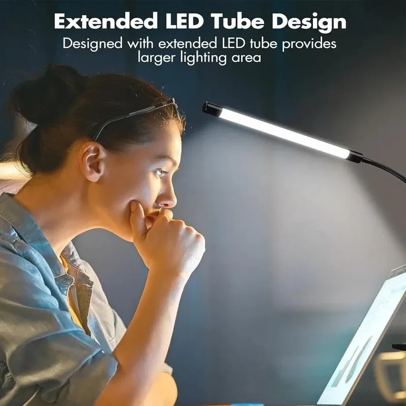 LED Adjustable Table Lamp USB 3 Colors Eye Protection Study Night Lamps Clip On Dimmable for Home Office Reading Led Desk Lamps