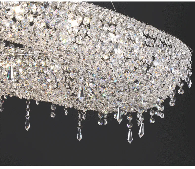 2025 Modern Luxury Round Oval Crystal Chandelier For Living Dining Room Chrome Luster LED Pendant Lights Hotel Duplex Villa Lamp