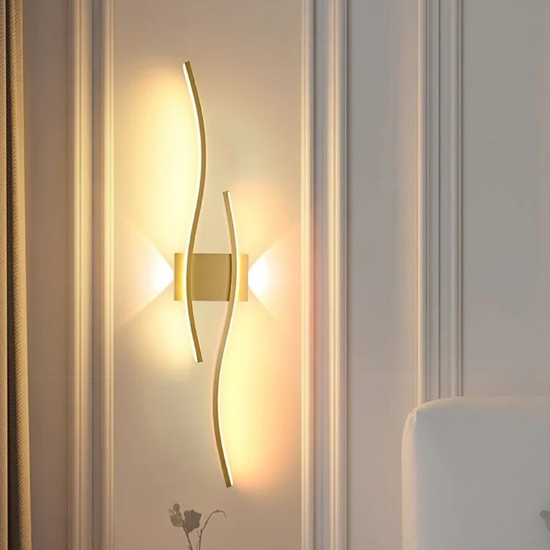 LED Wall Lamp 60/80CM Remote Control Wall Sconce Living Room TV Background Decor Bedroom Kitchen Stair Home Decor Led Lighting
