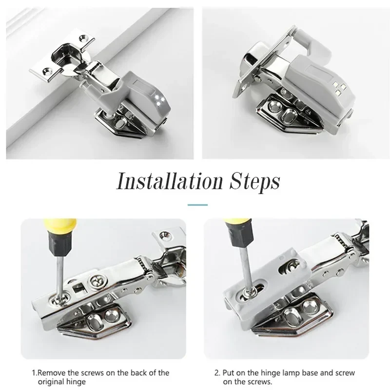 Universal LED Inner Hinge Lamp Cabinet Induction Lights Wardrobe Cupboard Sensor Lights Bedroom Kitchen Closet Night Lamp