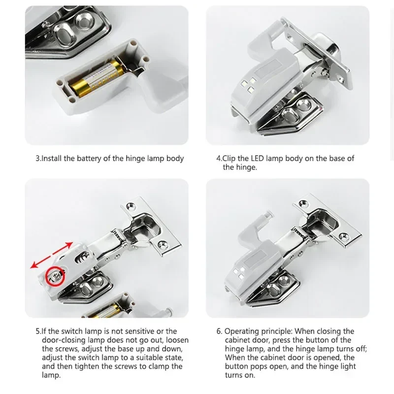 Universal LED Inner Hinge Lamp Cabinet Induction Lights Wardrobe Cupboard Sensor Lights Bedroom Kitchen Closet Night Lamp