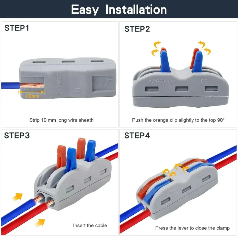 SPL2/3/4/5 Connector Wiring Terminal Quick PCT Lamp Wire Connector Parallel Wire Junction Box 1/2/3/4/5 in Multiple Out Splitter