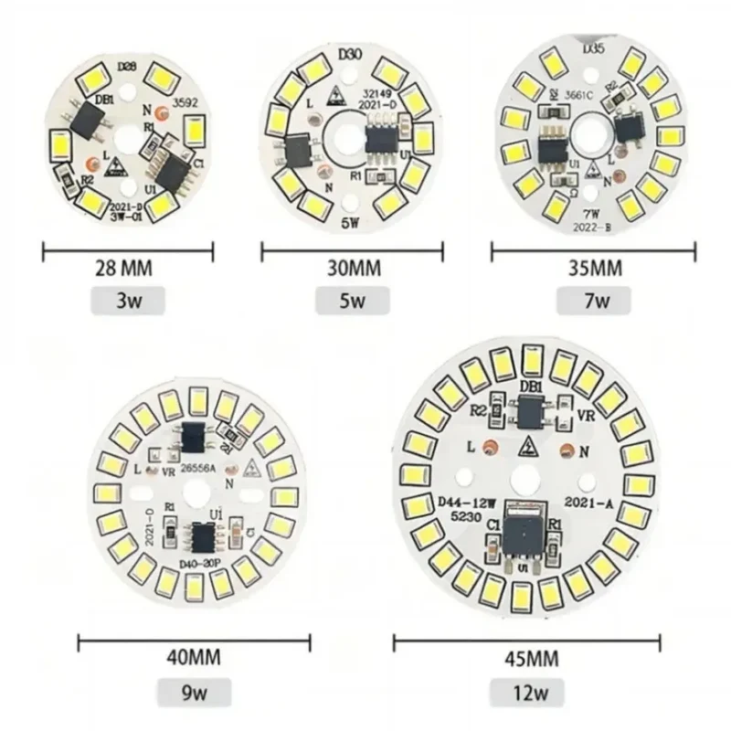 LED Bulb Patch Lamp SMD Plate Circular Module Light Source Plate For Bulb Light AC 220V Led Chip Spotlight Downlight LED Lamp