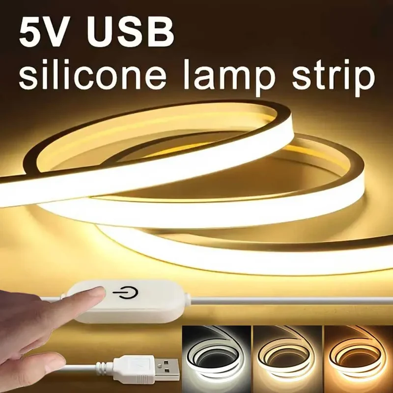 5V USB Neon Lamp Dimmable Waterproof Flexible Tape Touch Sensor LED Neon Sign Light Strip Bedroom Backlight DIY Decor