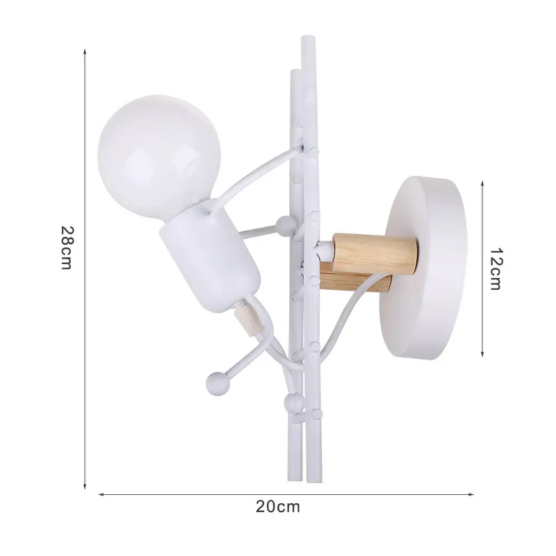 Humanoid Creative Wall Light Modern Simple Little Man Bedside Lamp Sconce Indoor Decor Hanging Lighting for Children Bedroom LED