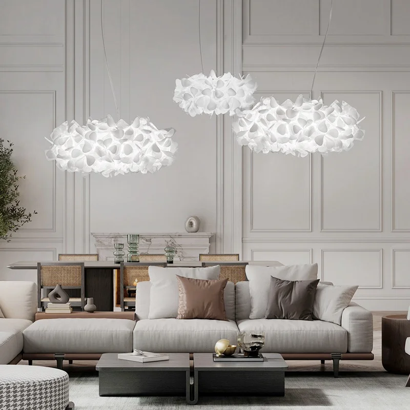 Modern Hanging Ceiling Lamp Chandelier for Living Room Lustre Petal Pendant Chandelier Bedroom Restaurant Black Indoor Lights