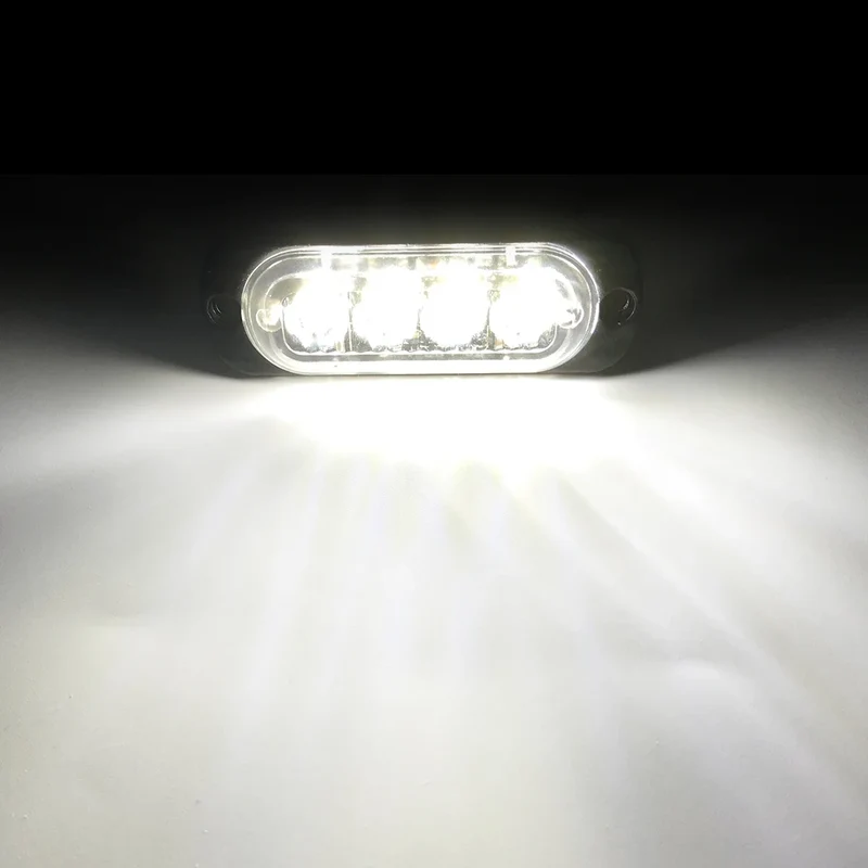 Car Grill Signal light FLASHING Warning Light trailer led lights 4 LED emergency lamp police strobe light TRUCK motorcycle SUV