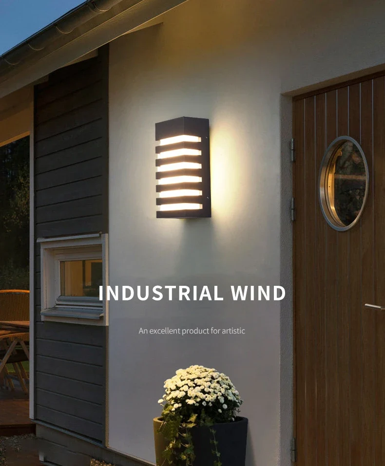 Outdoor LED Wall Lamp E27 IP65 Waterproof Aluminum Garden Porch Light 110V 220V Exterior Decor Sconce Street Lighting Fixture