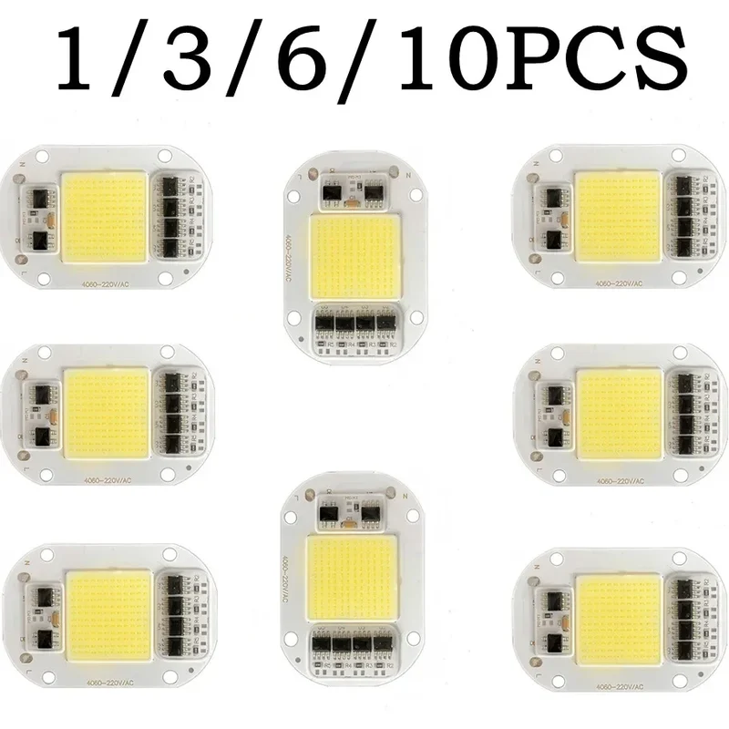 AC 220V COB Chip 50W Light Source No Need Driver For Floodlight Spotlight Lamp DIY Lighting High Brightness LED Chip 1/3/6/10PCS