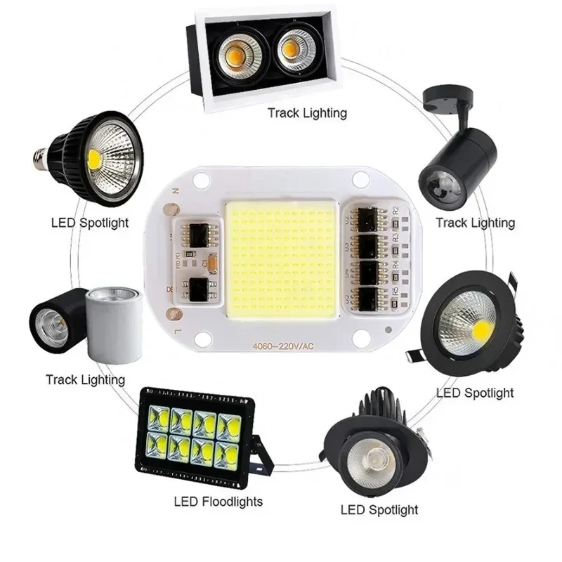 AC 220V COB Chip 50W Light Source No Need Driver For Floodlight Spotlight Lamp DIY Lighting High Brightness LED Chip 1/3/6/10PCS