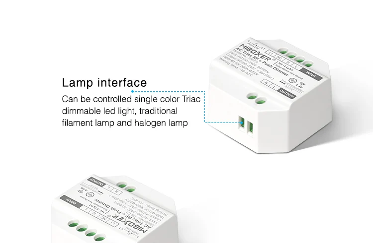 Miboxer TRI-C1 AC Triac Dimmer Single Color Controller 110-220V Push Dim Wall WiFi PWM RF Voice Control For Filament Lamp