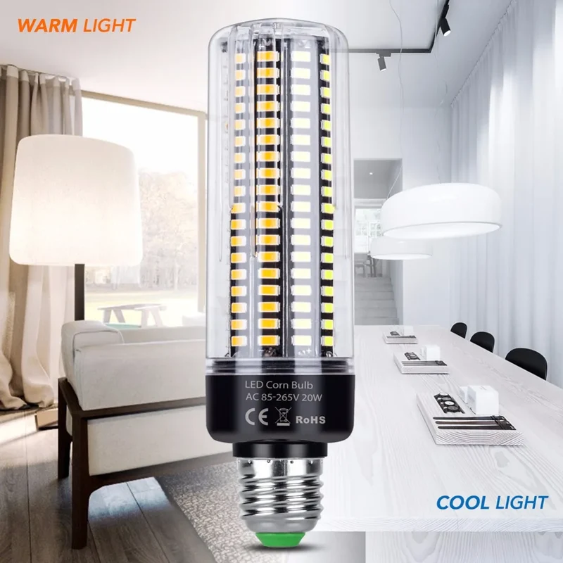 LED E27 High Lumen Candle Lamp E14 Power LED Corn Light 28 40 72 108 132 156 189leds AC 85-265V Smart IC LED Bulb Pendant Lights