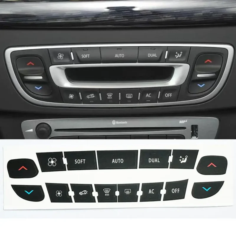Air Conditioning Control Panel Button Repair Sticker For Renault Megane/ Master/ Scenic Radio Audio Button Repair Decals Sticker