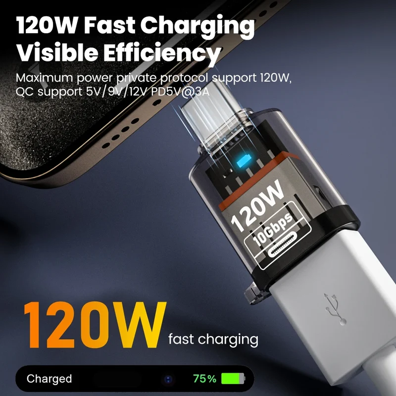 Olaf 120W Type C To USB A OTG Adapter USB 3.2 to Type C Fast Charging Connector For iPhone 15 16 Macbook iPad Huawei P60Xiaomi