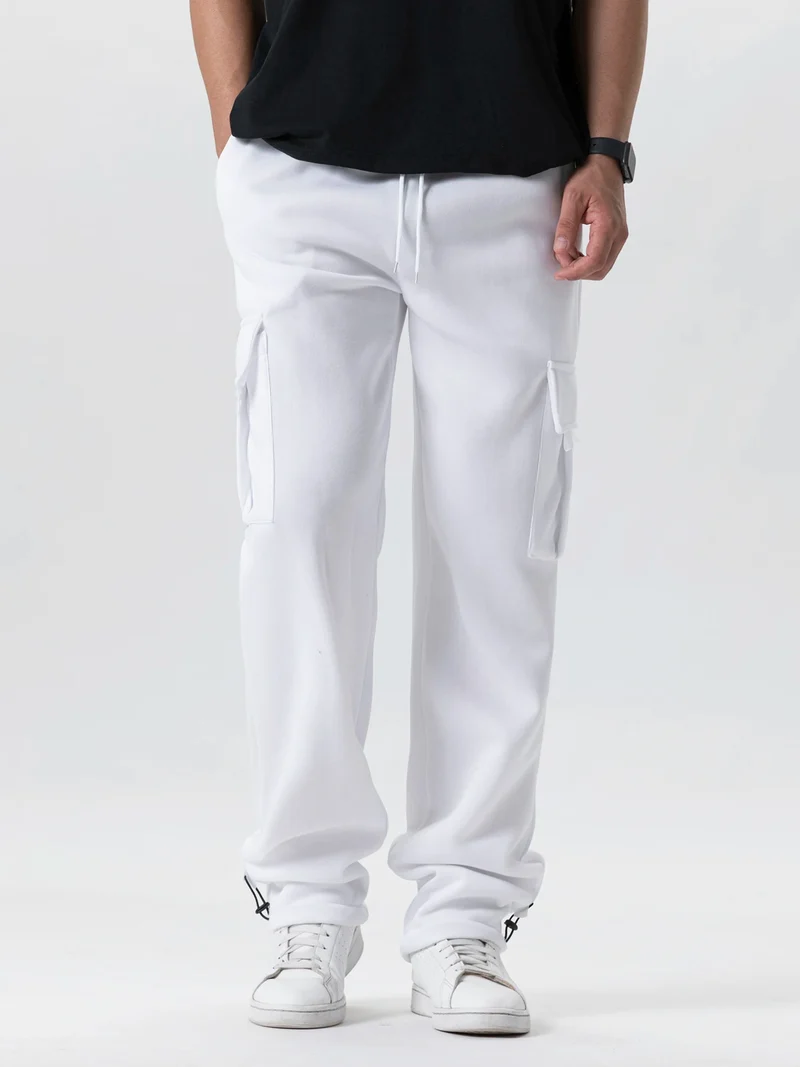 Mens Sweatpants Straight Fit Joggers for Sports and Streetwear Loose Oversized Drawstring Long Pants Men Multi-pocket Pants