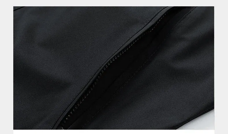 Windbreakers Men Hooded Jacket Zipper Coat Cargo Waterproof Black Bomber Camping Loose Thin Softshell Hooded Hiking Jacket