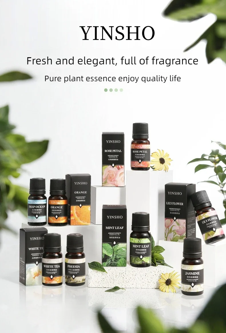 17 Flavors 10ml Essential Oils For Aroma Diffuser AirHumidifier Home Water-soluble Lavender Rose Eucalyptus White Peach Oolong