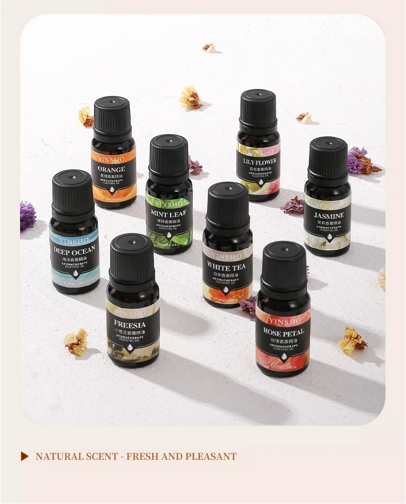 17 Flavors 10ml Essential Oils For Aroma Diffuser AirHumidifier Home Water-soluble Lavender Rose Eucalyptus White Peach Oolong