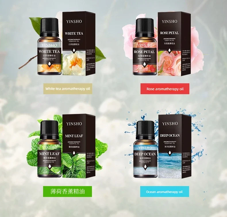 17 Flavors 10ml Essential Oils For Aroma Diffuser AirHumidifier Home Water-soluble Lavender Rose Eucalyptus White Peach Oolong