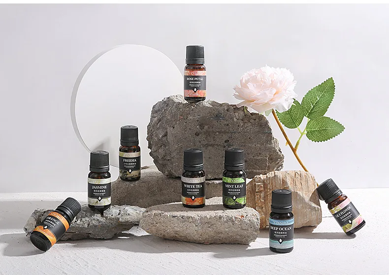17 Flavors 10ml Essential Oils For Aroma Diffuser AirHumidifier Home Water-soluble Lavender Rose Eucalyptus White Peach Oolong