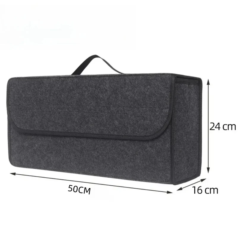 Car Trunk Soft Felt Storage Box - Large Anti-Slip Compartment Organizer, Auto Boot Storage Accessories