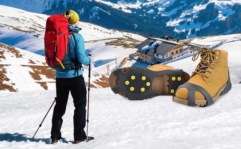 Outdoor snow claw shoe covers for men and women 10 teeth rock climbing crampons non-slip climbing cleats Hiking accessories