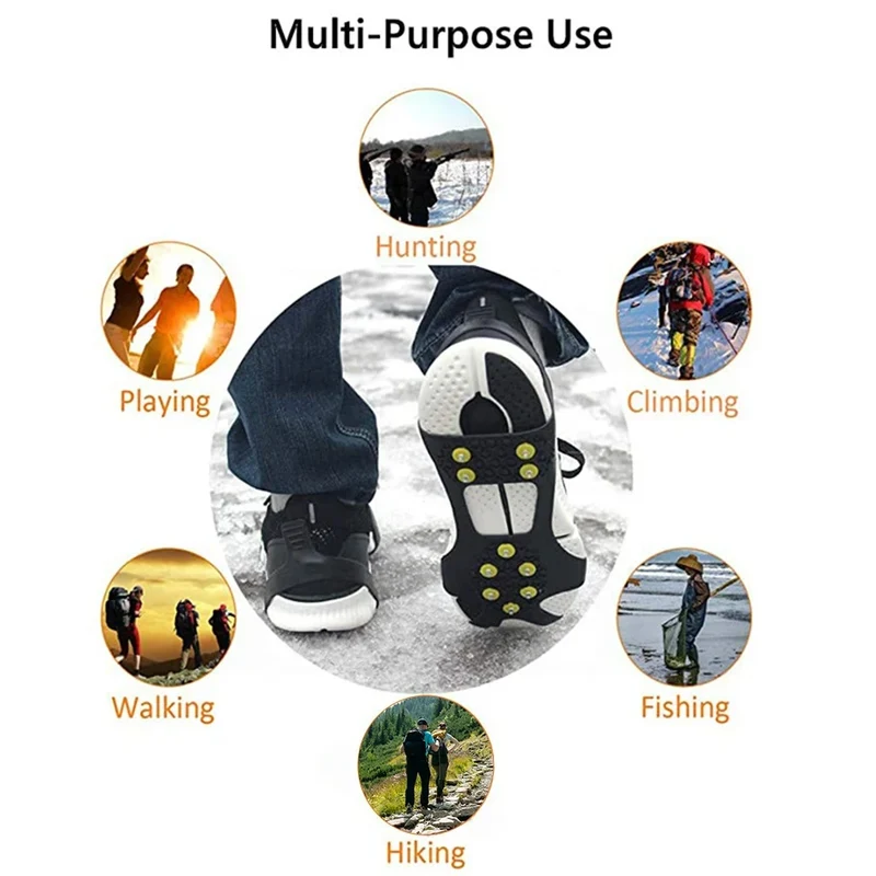 Outdoor snow claw shoe covers for men and women 10 teeth rock climbing crampons non-slip climbing cleats Hiking accessories