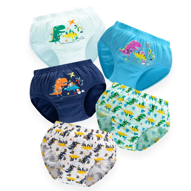 Exquisite Box Package Boys Underwear Soft Breathable Cotton Briefs For Boys Cartoon Dinosaur Kids Panties Knickers Multipack