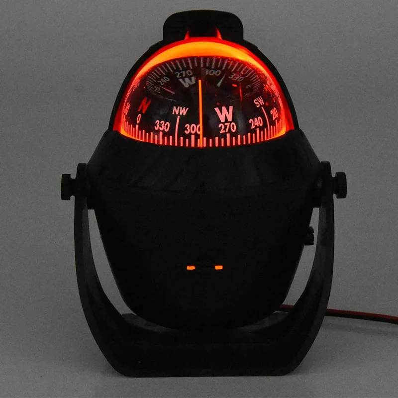 1pc Electronic Navigation Compass Sea Marine Pivoting Compass Camping Gear With Magnetic Declination Adjustment For Car Ship