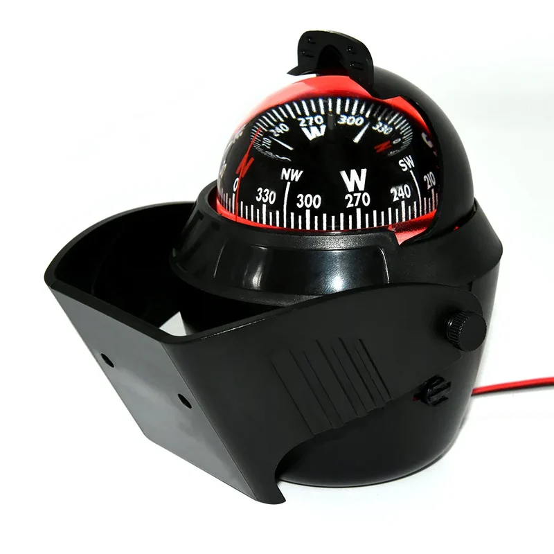 1pc Electronic Navigation Compass Sea Marine Pivoting Compass Camping Gear With Magnetic Declination Adjustment For Car Ship