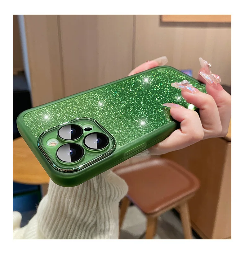 Fashion Bling Glitter Phone Case For iPhone 16 E 15 Pro Max 14 Plus 13 12 11 Luxury Shockproof Bumper Silicone Clear Back Cover