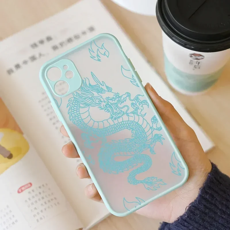 Fashion Purple Dragon Animal Pattern Phone Case For iPhone 16 15 14 13 12 11 Pro Max Mini SE 7 8 Plus Cover Glossy Hard Coque