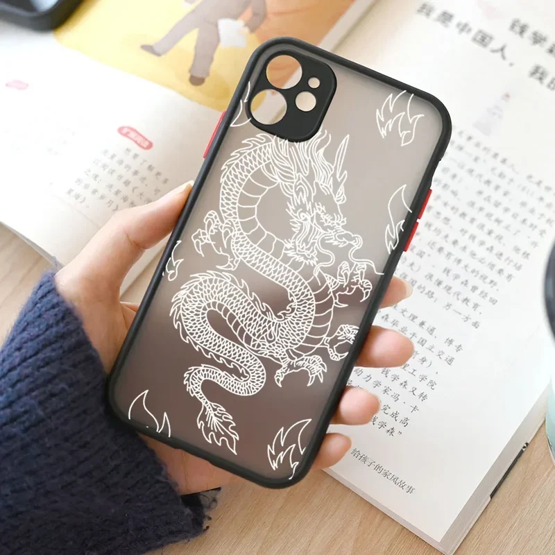 Fashion Purple Dragon Animal Pattern Phone Case For iPhone 16 15 14 13 12 11 Pro Max Mini SE 7 8 Plus Cover Glossy Hard Coque