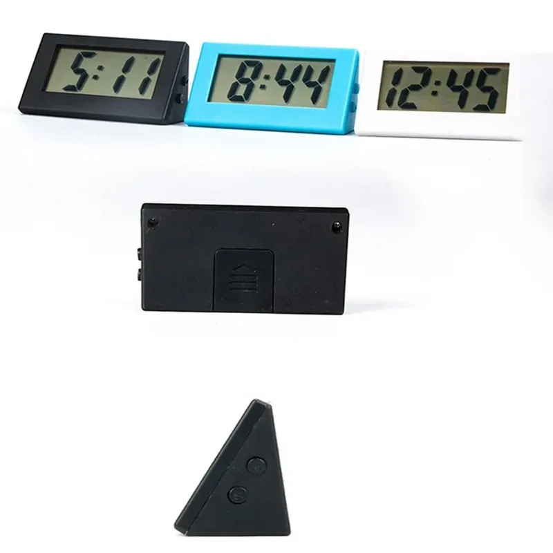 Creative Small Mini Triangle Clock ABS Mute Desk Digital Clock Electronic Simple Home
