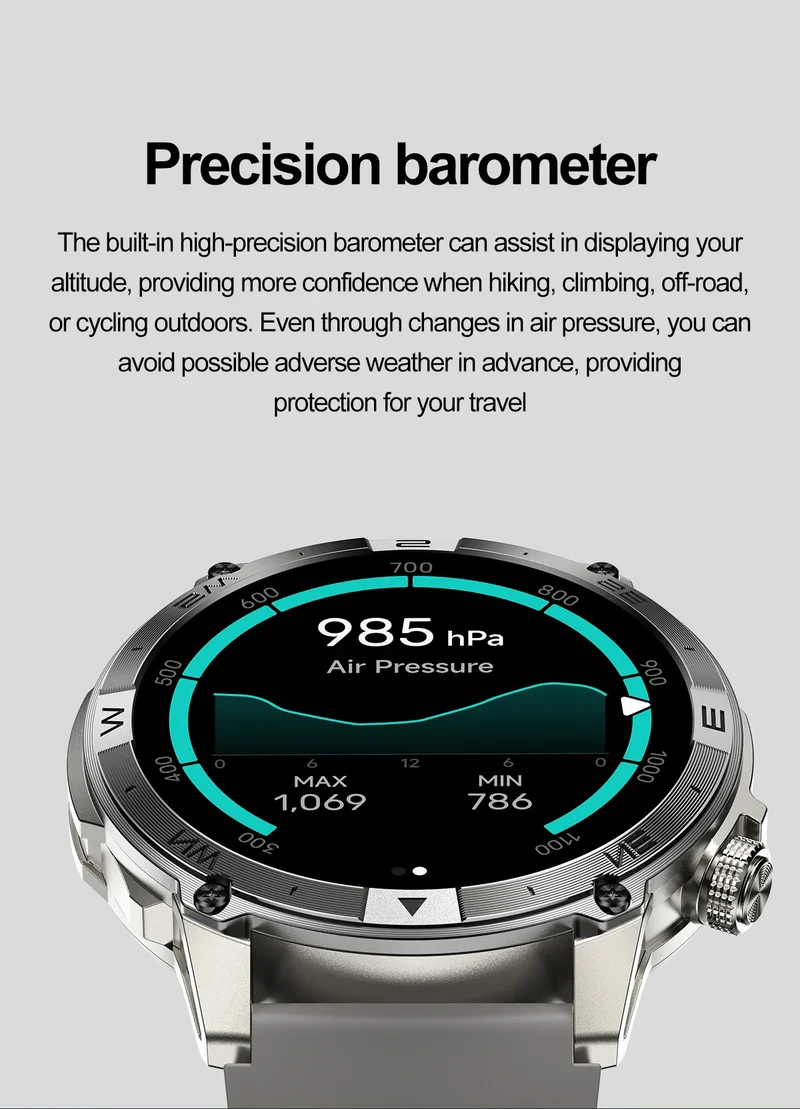 NORTH EDGE NEW GPS Smart Watch 1.43'' HD AMOLED Display Built-in GPS Altitude Barometer Compass Bluetooth Phone Call Smartwatch