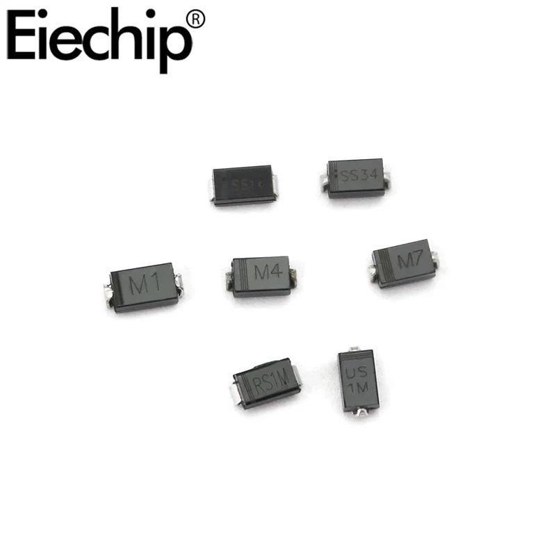 70pcs/lot SMD Diodes 1N4007 M7 1N4001 M1 1N4004 M4 SS14 US1M RS1M SS34 7 Values*10pcs Electronic kit schottky diode set pack