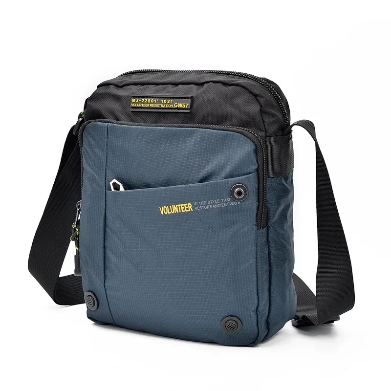 VOLUNTEER Shoulder Bag for Men New Light Weight Commuter Fashion Oxford Cloth Versatile Solid Phone Crossbody Bags Man 1698-08