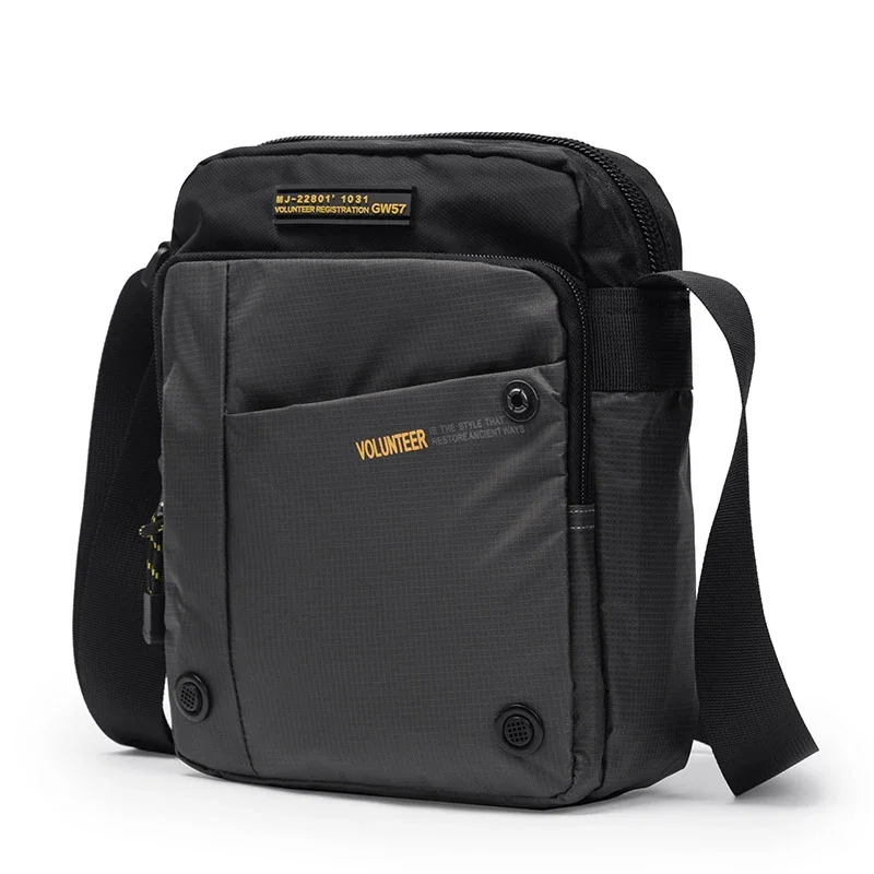 VOLUNTEER Shoulder Bag for Men New Light Weight Commuter Fashion Oxford Cloth Versatile Solid Phone Crossbody Bags Man 1698-08