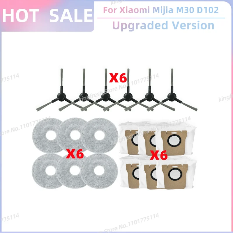 Fit For Xiaomi Mijia M30 D102, Xiaomi X20 Pro D102GL / X20 Max D109GL Parts Main Side Brush Filter Mop Cloth Dust Bag