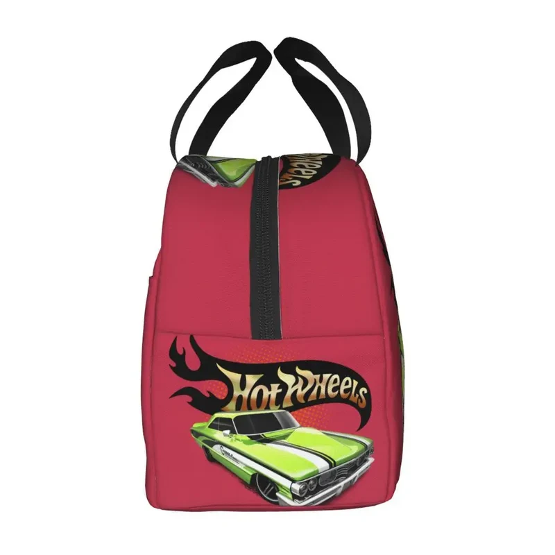 Custom Hot Wheels For Fans Thermal Insulated Lunch Bag Cartoon Sport Car Portable Lunch Container Travel Multifunction Food Box