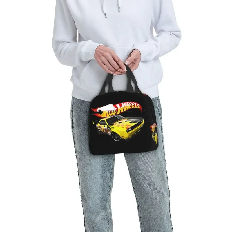 Custom Hot Wheels For Fans Thermal Insulated Lunch Bag Cartoon Sport Car Portable Lunch Container Travel Multifunction Food Box