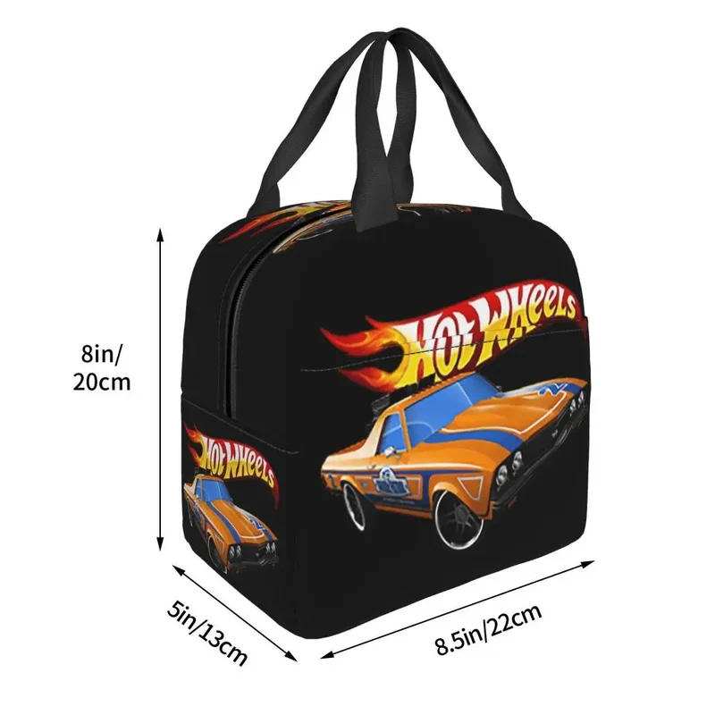 Custom Hot Wheels For Fans Thermal Insulated Lunch Bag Cartoon Sport Car Portable Lunch Container Travel Multifunction Food Box