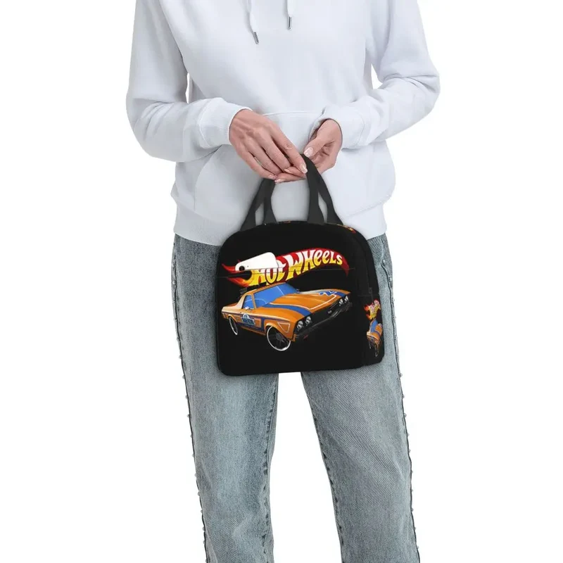 Custom Hot Wheels For Fans Thermal Insulated Lunch Bag Cartoon Sport Car Portable Lunch Container Travel Multifunction Food Box