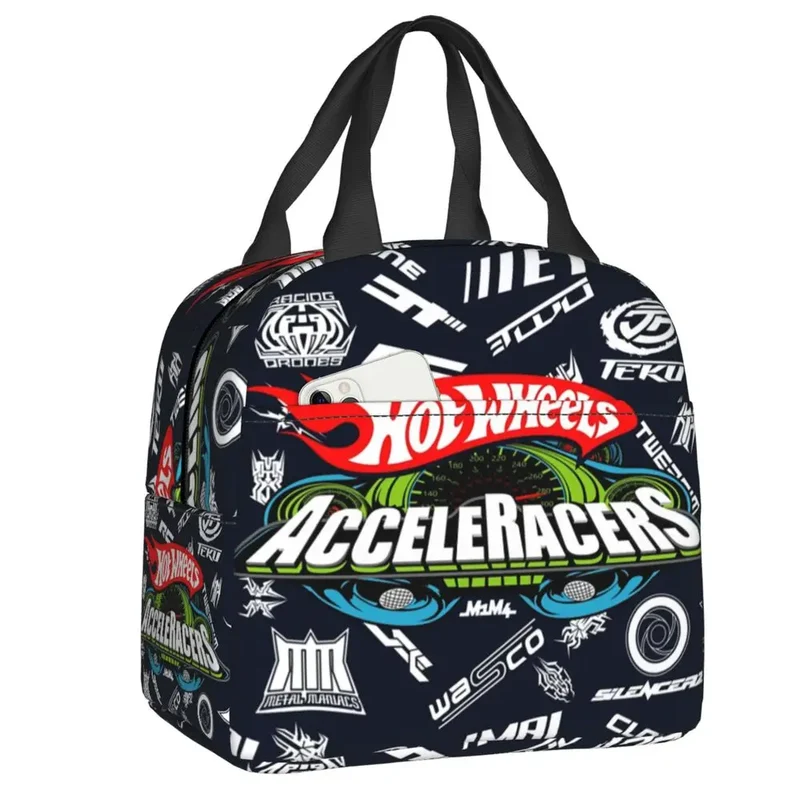 Custom Hot Wheels For Fans Thermal Insulated Lunch Bag Cartoon Sport Car Portable Lunch Container Travel Multifunction Food Box