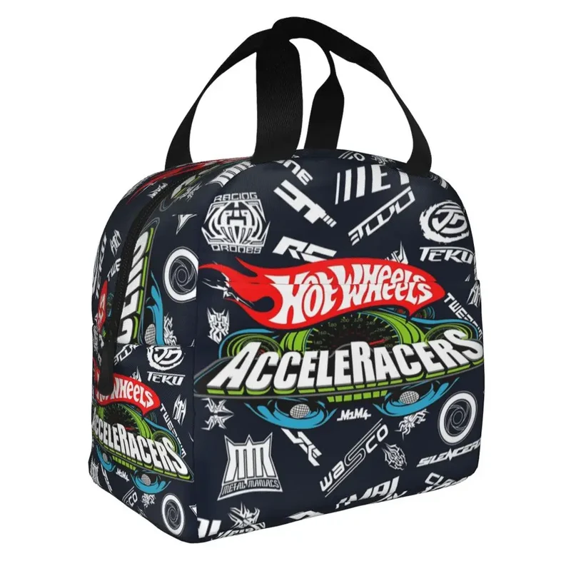 Custom Hot Wheels For Fans Thermal Insulated Lunch Bag Cartoon Sport Car Portable Lunch Container Travel Multifunction Food Box